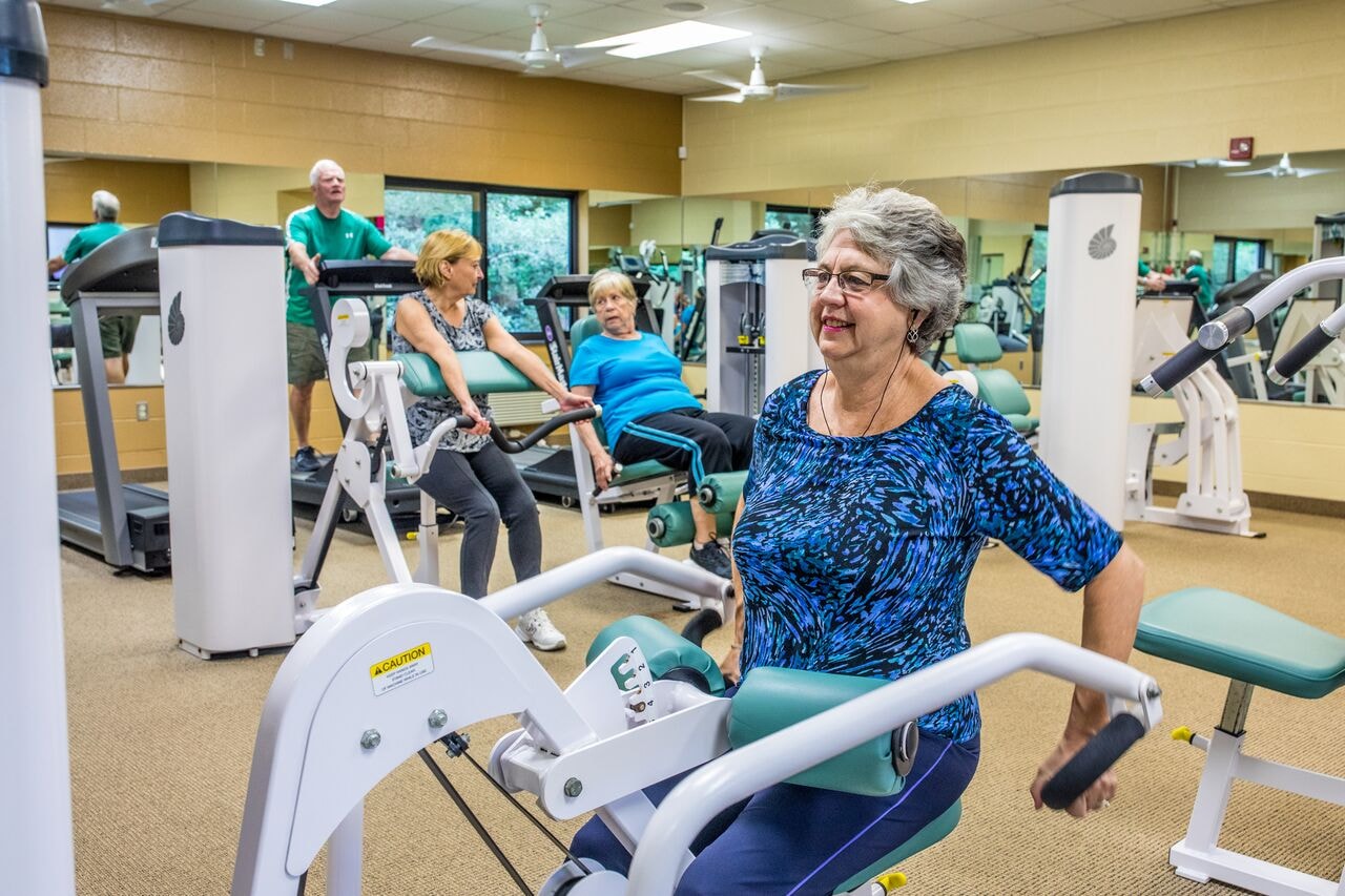 Residents of Pisgah Valley Retirement Community enjoy working out and getting physical together.